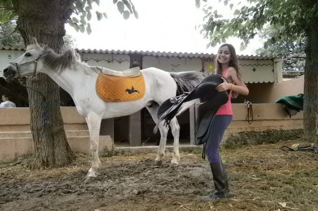 Preparando al caballo 